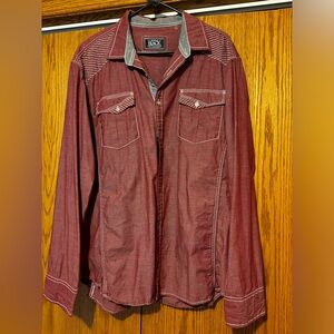 Buckle Black men’s long sleeve western like dress shirt size XXL standard fit.